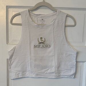 Vintage Milano White Sleeveless Crop Top